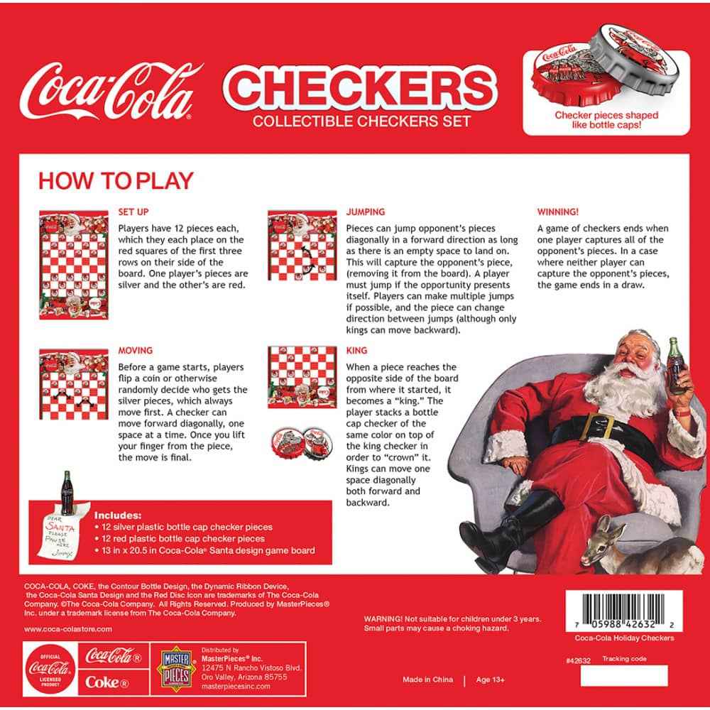 Coca-Cola Holiday Checkers Board Game