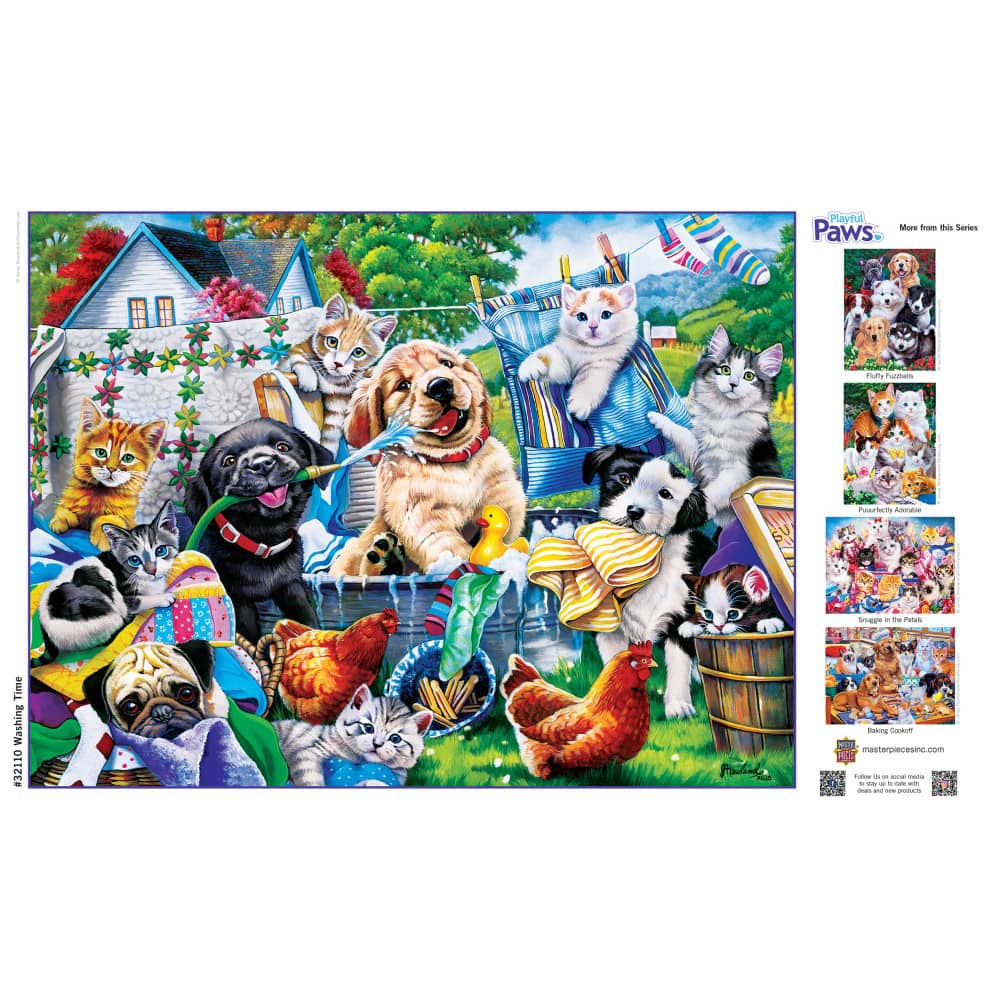 Playful Paws - Washing Time 300 Piece EZ Grip Jigsaw Puzzle