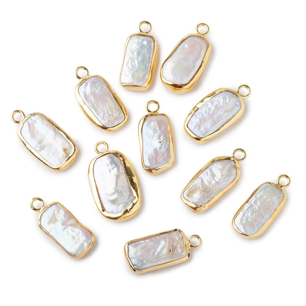 Vermeil Bezel RosÃ© White Rectangle Focal Pendants SET of 11 Focal Pieces (ONLINE ORDER ONLY)