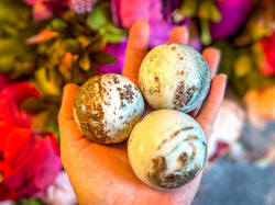 Vesuvianite and Garnet Crystal Spheres, ethically sourced (ONLINE ORDER ONLY)
