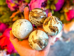 Vesuvianite and Garnet Crystal Spheres, ethically sourced (ONLINE ORDER ONLY)