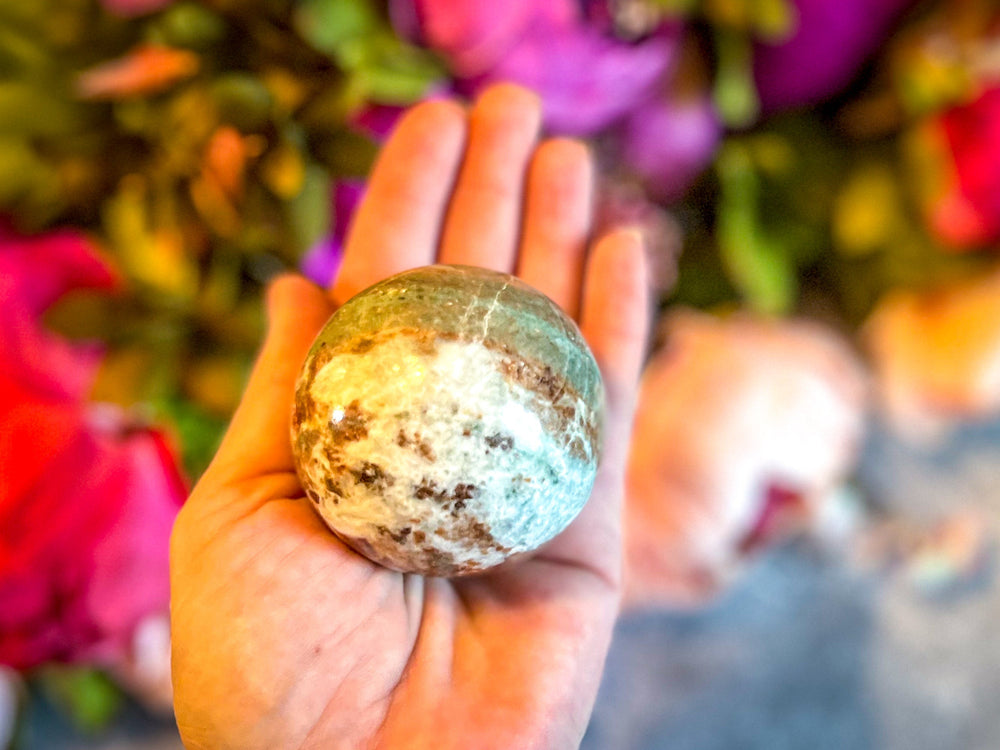 Vesuvianite and Garnet Crystal Spheres, ethically sourced (ONLINE ORDER ONLY)