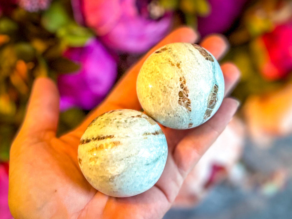 Vesuvianite and Garnet Crystal Spheres, ethically sourced (ONLINE ORDER ONLY)