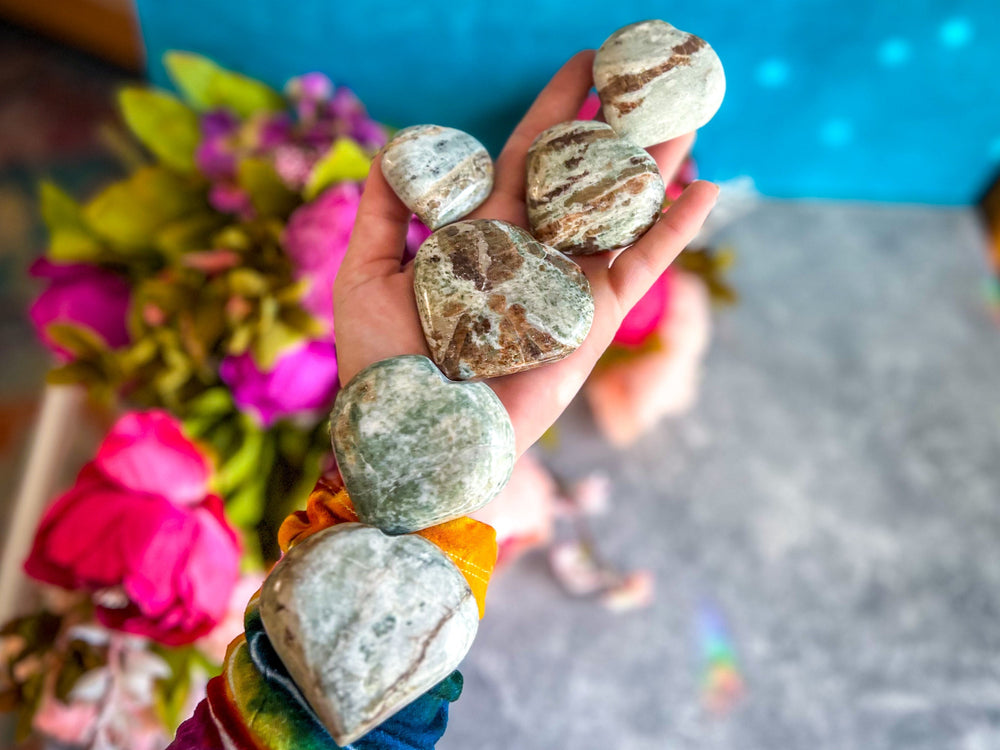 Vesuvianite and Garnet Heart, ethically sourced (ONLINE ORDER ONLY)
