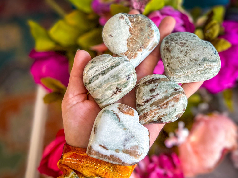 Vesuvianite and Garnet Heart, ethically sourced (ONLINE ORDER ONLY)