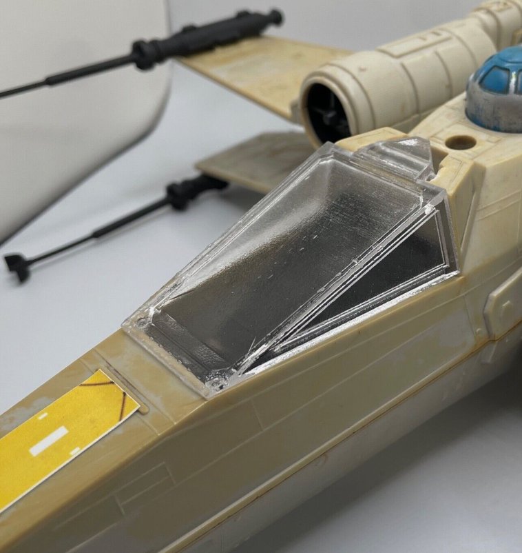 Vintage Star Wars X Wing fighter Canopy Glass Reproduction Part 1978 Kenner Toys (ONLINE ORDER ONLY)