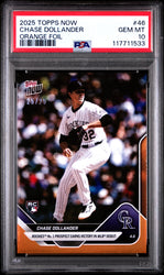 Graded 2025 Topps Now Chase Dollander #46 Orange Foil /25 Rookie RC Baseball Card PSA 10 Gem Mint (ONLINE ORDER ONLY)