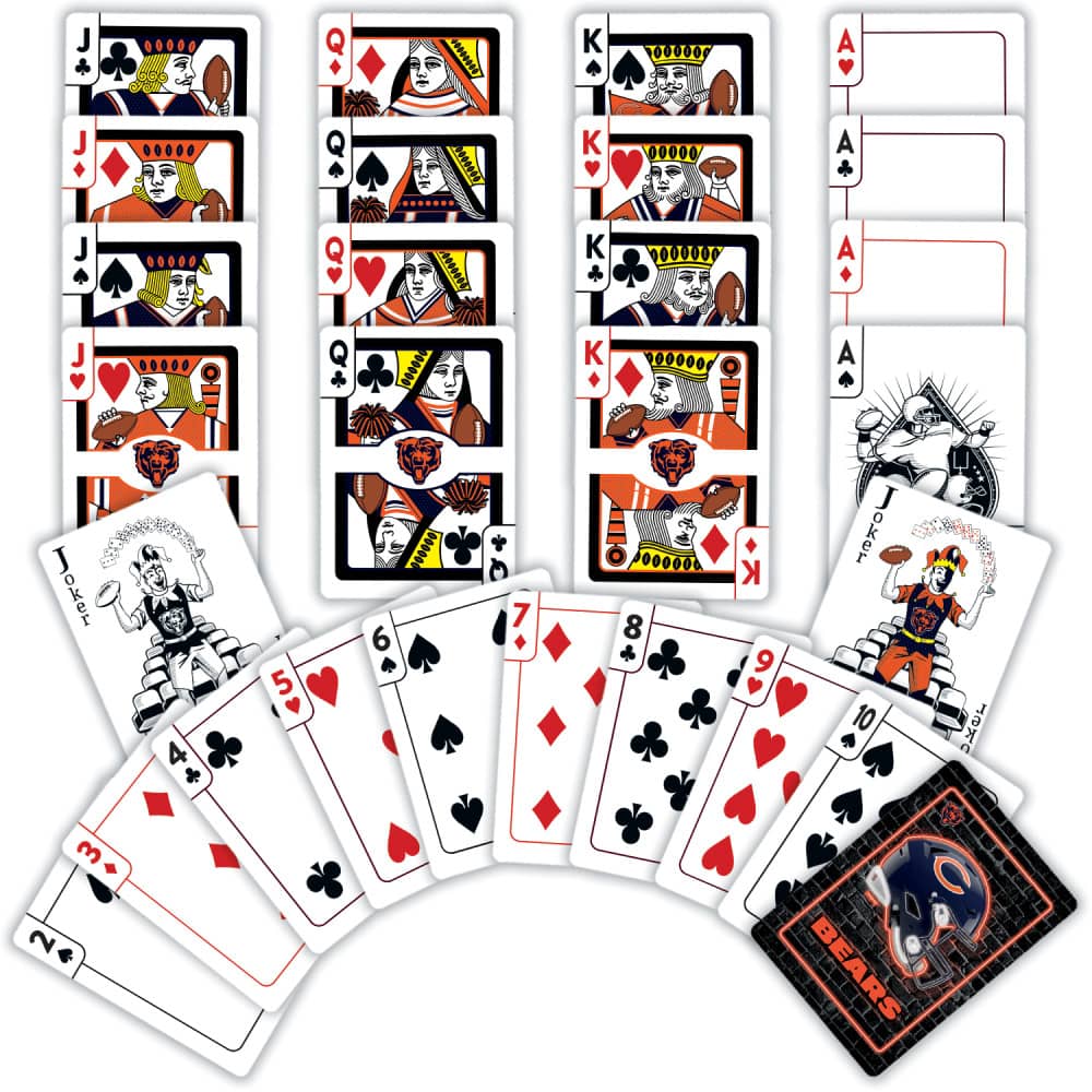 Chicago Bears Neon Playing Cards - 54 Card Deck