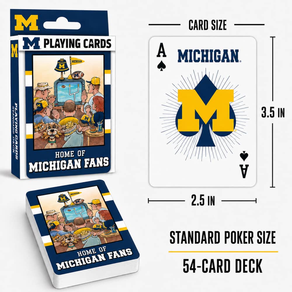 Michigan Wolverines Fan Deck Playing Cards - 54 Card Deck