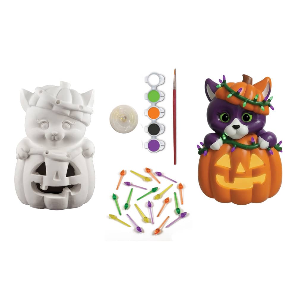 Jack-O-Lantern - 6" Light-Up Plaster Paint Kit