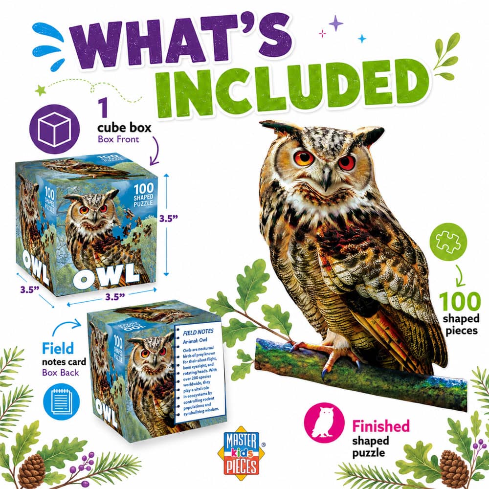 Owl 100 Piece Shaped Jigsaw Puzzle
