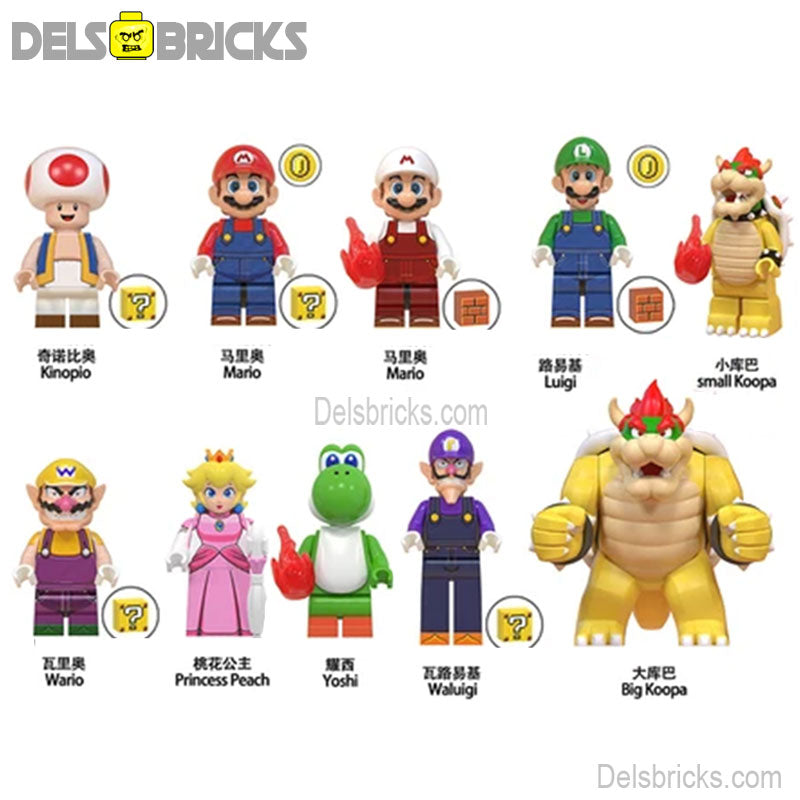 Super Mario Brothers Movie Set of 10 Lego Minifigures Custom Toys (ONLINE ORDER ONLY)