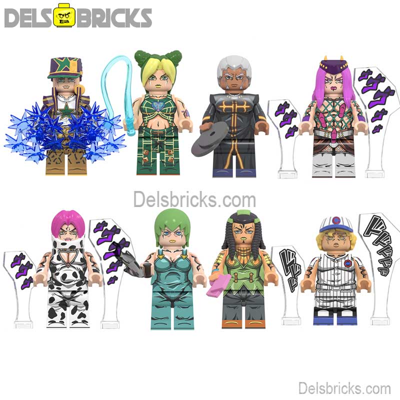 Jojo's Bizarre Adventure NEW Anime set of 8 Lego Minifigures custom toys (ONLINE ORDER ONLY)