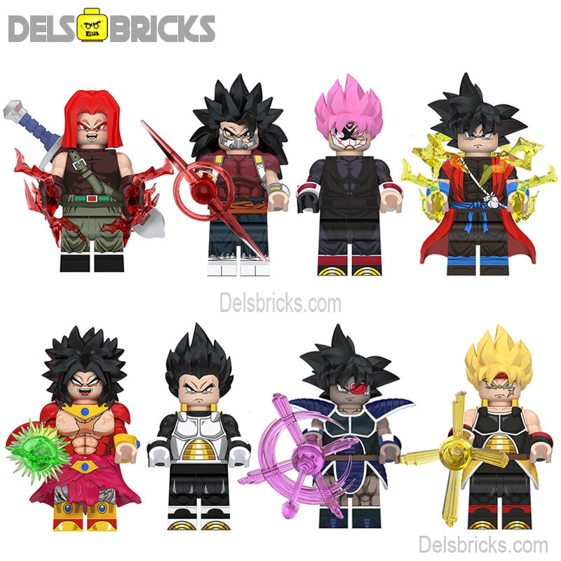 Dragon Ball Z Super set of 8 Lego Minifigures Custom Anime Toys 2 (ONLINE ORDER ONLY)