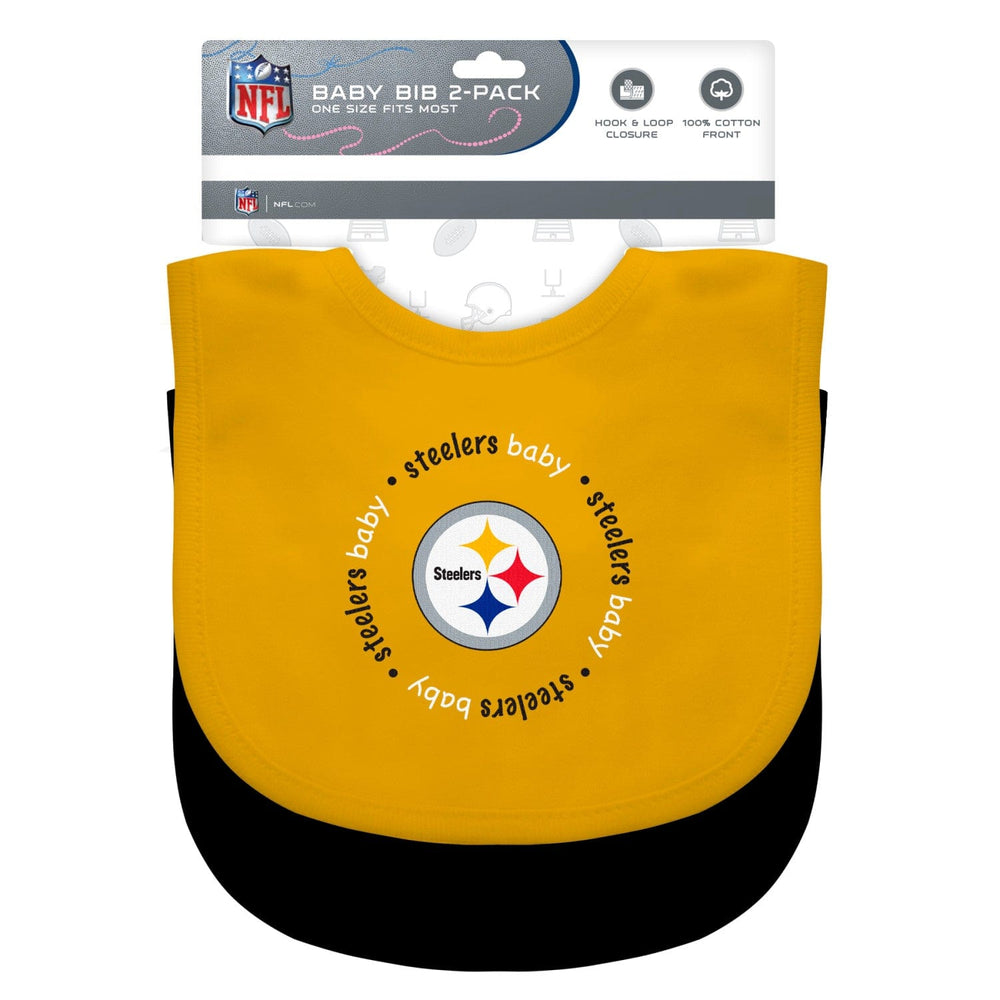 Pittsburgh Steelers - Baby Bibs 2-Pack - Yellow & Black