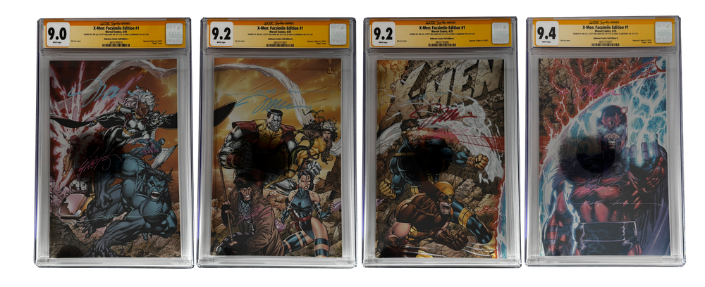 [TRIPLE SIGNED CGC YELLOW LABEL 4 PACK FOIL] X-Men 1991 #1 Facsimile Jim Lee | Claremont |  Williams Cover Var [Set #4] (ONLINE ORDER ONLY)