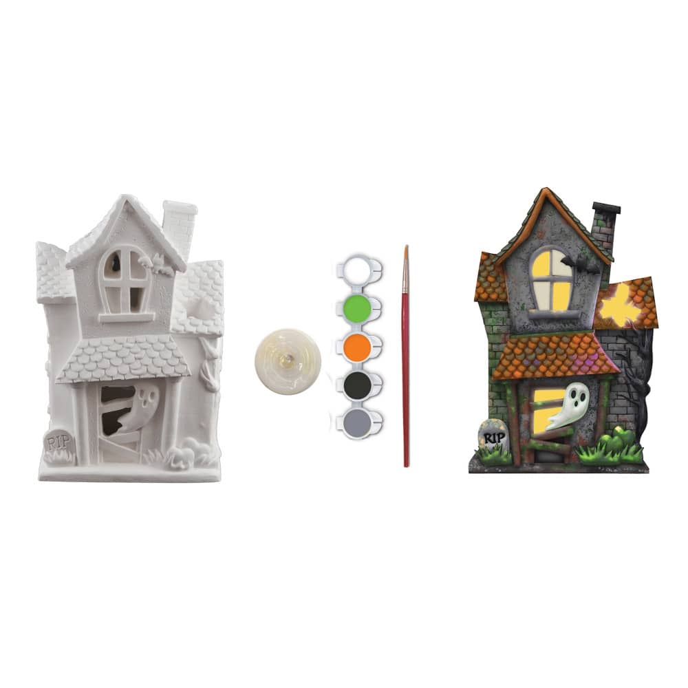 Haunted House - 6" Light-Up Plaster Paint Kit