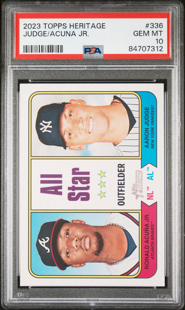 2023 TOPPS HERITAGE ACUNA JR/JUDGE  #336 - PSA 10 (Online Order Only)