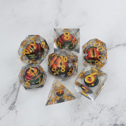 Xanathar's Eye |  7 Piece Moving Eye DnD Dice Set | Acrylic RPG Gaming Dice (ONLINE ORDER ONLY)