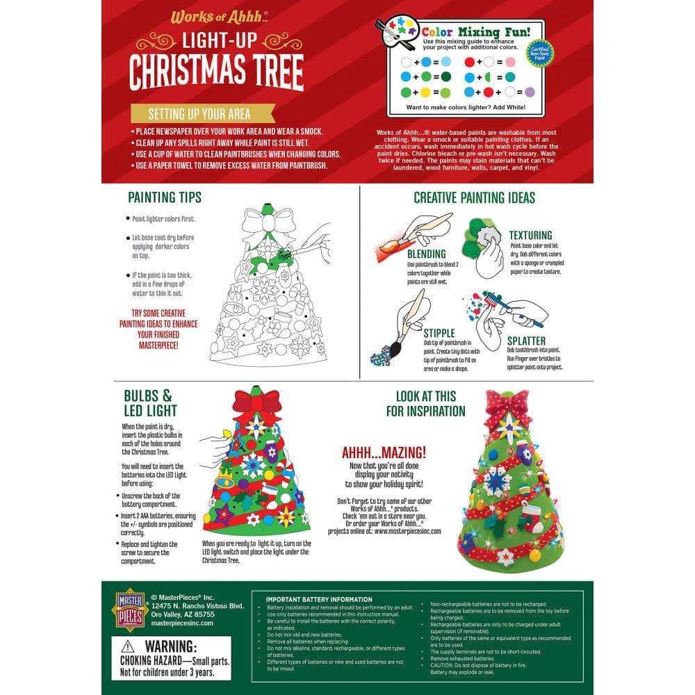 Christmas Tree - 10" Light-Up Plaster Paint Kit