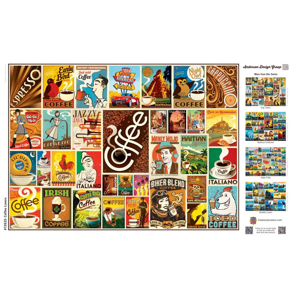 Vintage Posters - Coffee Lovers 1000 Piece Jigsaw Puzzle