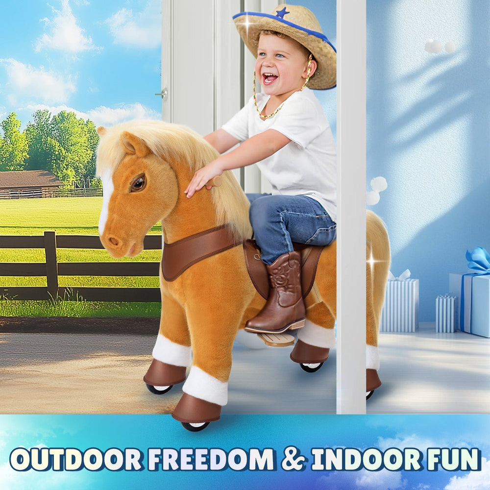 Model Y Light Brown Horse Rideable Toy for Age 4-7 (ONLINE ORDER ONLY)
