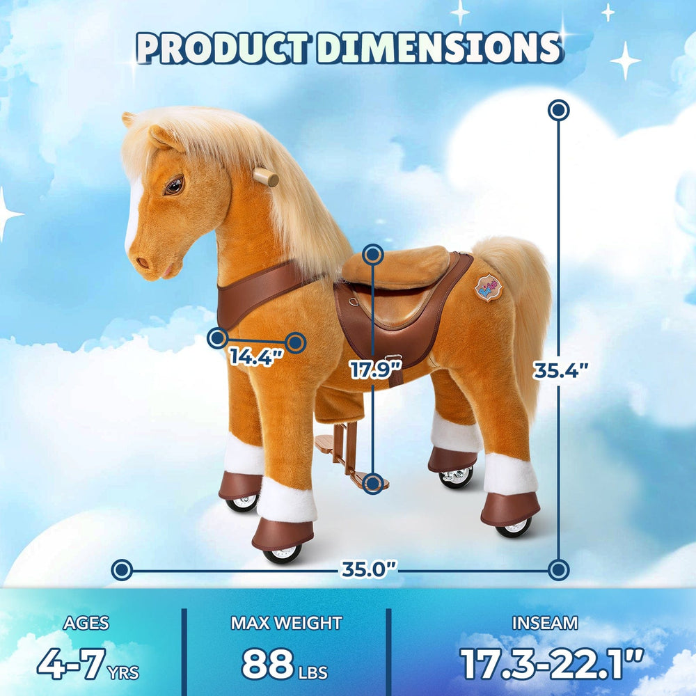 Model Y Light Brown Horse Rideable Toy for Age 4-7 (ONLINE ORDER ONLY)