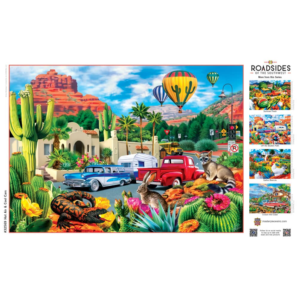 Roadsides of the Southwest - Hot Air & Cool Cars 500 Piece Jigsaw Puzzle