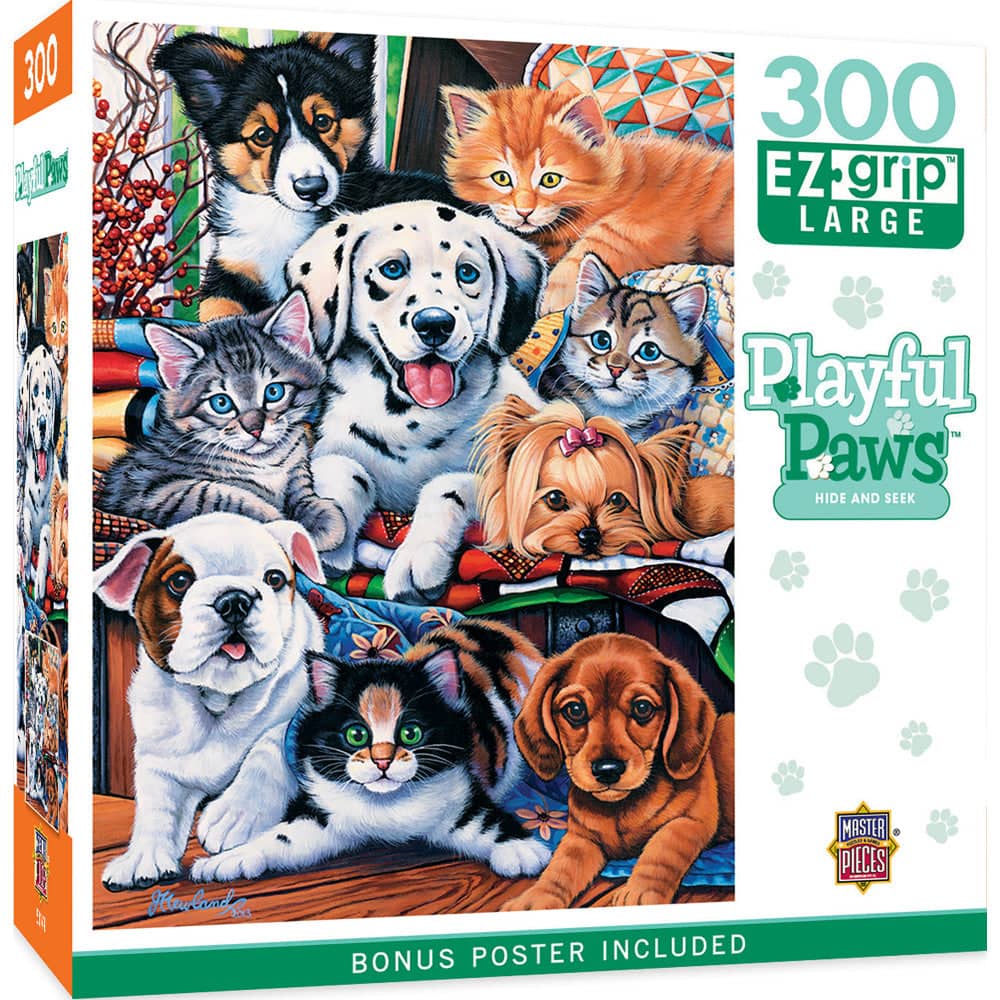 Playful Paws - Hide and Seek 300 Piece EZ Grip Jigsaw Puzzle