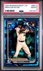 Graded 2024 Topps Bowman Sapphire Edition Braylon Payne #BDC72 Rookie RC Baseball Card PSA 10 Gem Mint (ONLINE ORDER ONLY)