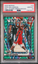 2020 PANINI MOSAIC WILL TO WIN ZION WILLIAMSON GREEN MOSAIC #13 - PSA 10 (Online Order Only)
