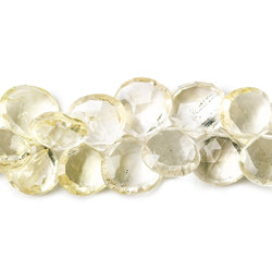 Yellow Scapolite Faceted Heart Briolette Beads AA Grade, 7.5 inch, 10x10x4-11x11x5mm, 46 pieces (ONLINE ORDER ONLY)