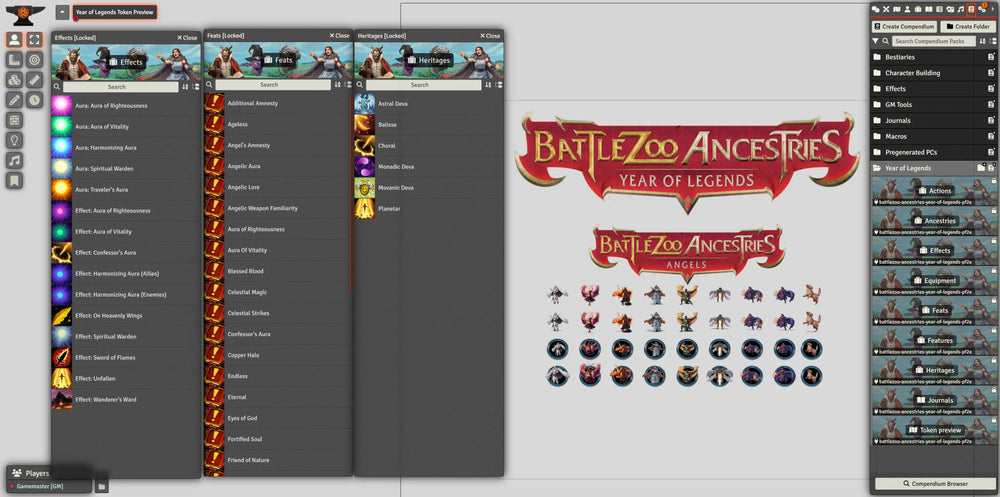 Battlezoo Ancestries: Year of Legends Foundry VTT (Online Order Only)