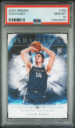 Graded 2024 Panini Origins Zach Edey #100 Rookie RC Basketball Card PSA 10 Gem Mint (ONLINE ORDER ONLY)