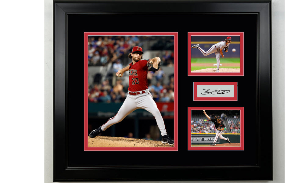Framed Zac Gallen Arizona Diamondbacks Facsimile Laser Engraved Signature Baseball 14x11 3 Photo Collage (ONLINE ORDER ONLY)