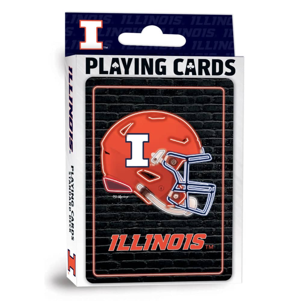 Illinois Fighting Illini Neon Playing Cards - 54 Card Deck