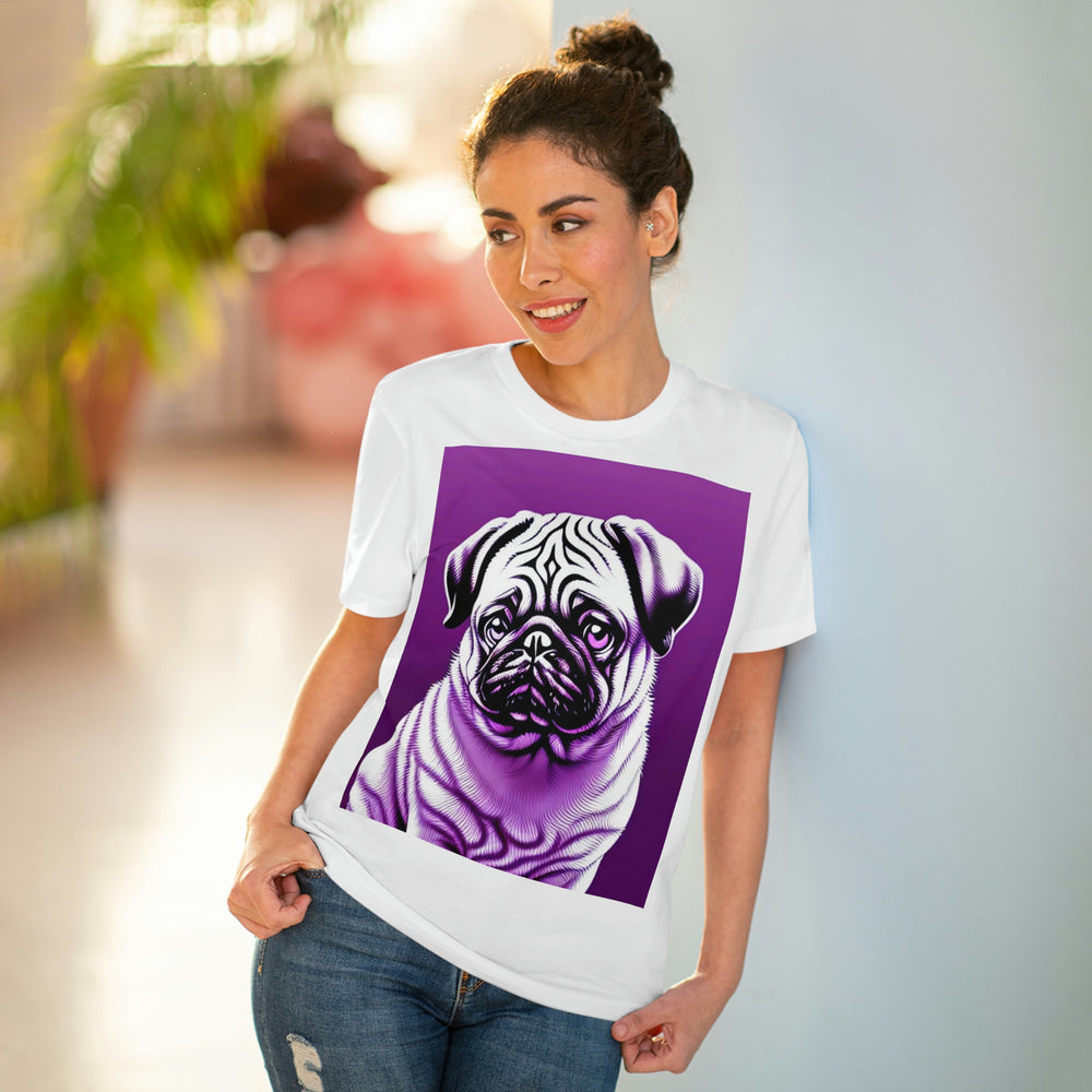 Pug In Purple Eco_Friendly Organic Creator T-shirt - Unisex