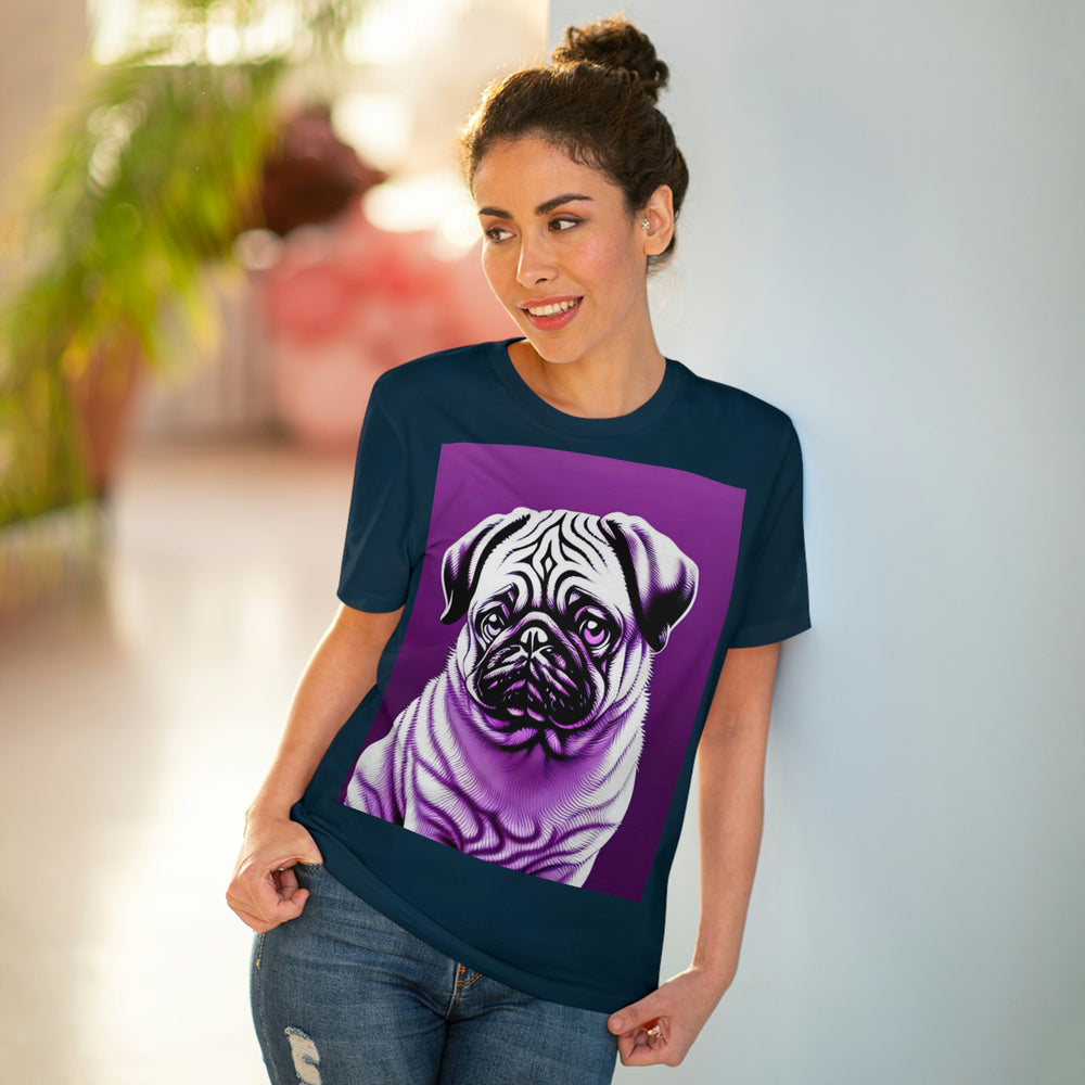 Pug In Purple Eco_Friendly Organic Creator T-shirt - Unisex