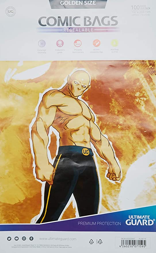 Golden Age Comic Bags Resealable (100 Pack)  - Ultimate Guard - Anime Imports LLC
