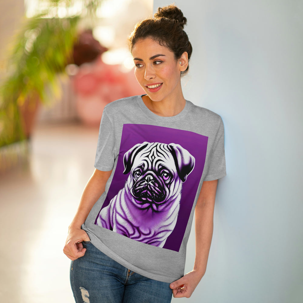 Pug In Purple Eco_Friendly Organic Creator T-shirt - Unisex